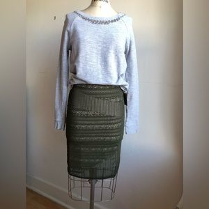 Rachel Roy Knit Green Pencil Skirt Size M